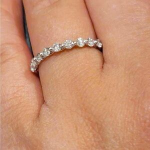 Floating 1/2 Eternity Ring in 14k Solid White Gold w/ .48 carat natural diamond